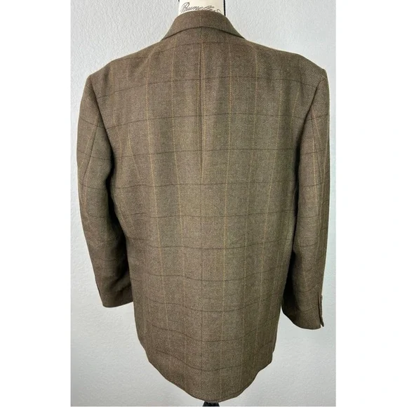 Oscar De La Renta Menswear Wool Sports Jacket Academia Plaid, size 42S - Picture 4 of 10
